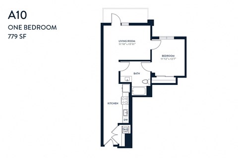 One Bedroom A10 779 SF - Resa Long Beach